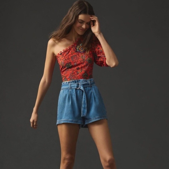 NWT Anthroplogie Pilcro Paperbag Denim Shorts XL - Picture 1 of 4